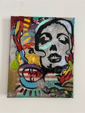 Abstract Mixed-Media Wall Art – Multicolor Modern Canvas 8 by 10